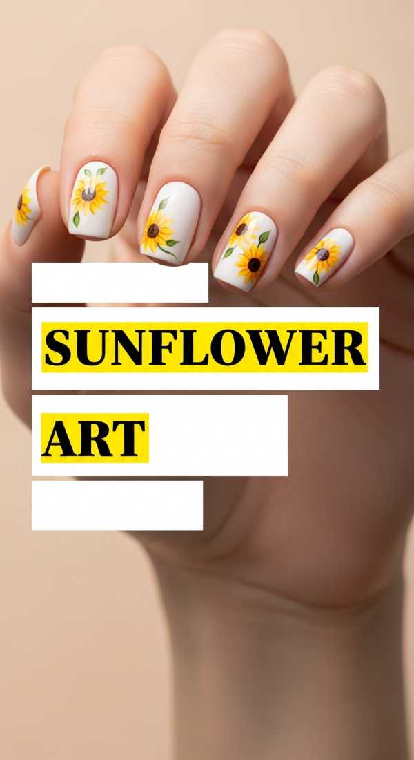 5 Simple Steps For Sunflower Nail Art 69f5e2b2ad2e1