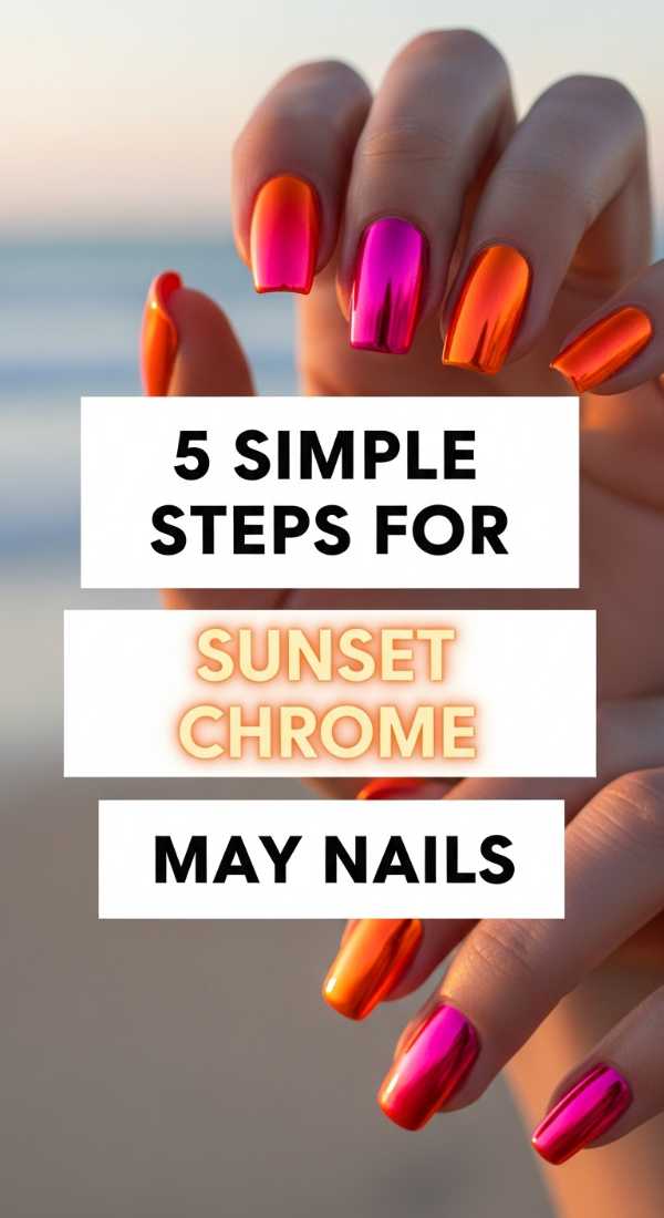 5 Simple Steps For Sunset Chrome May Nails 6a059b285f090