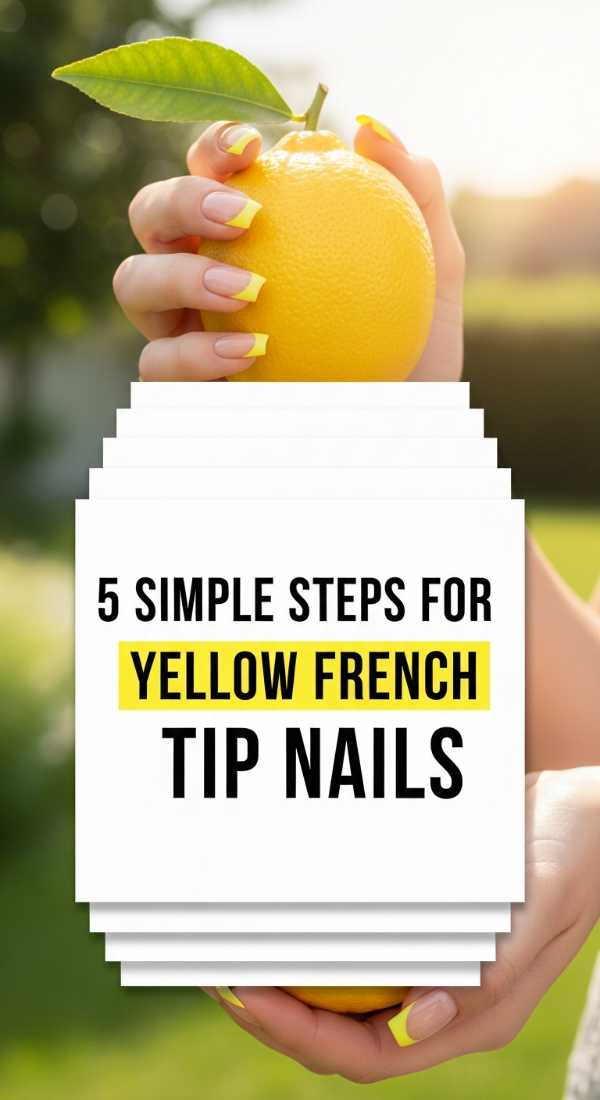5 Simple Steps For Yellow French Tip Nails 6a059ca78d696