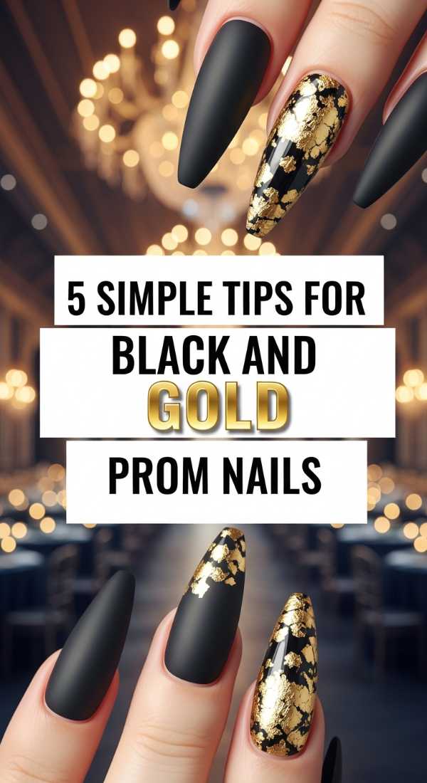 5 Simple Tips For Black And Gold Prom Nails 6a033137357fa