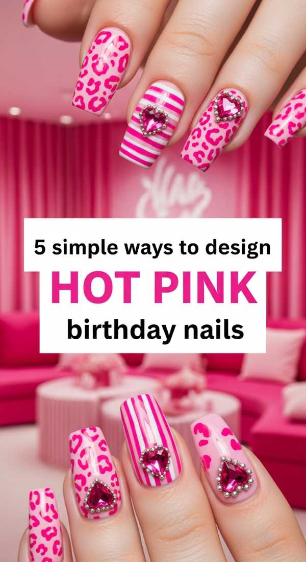 5 Simple Ways To Design Hot Pink Birthday Nails 6a021e6742a95