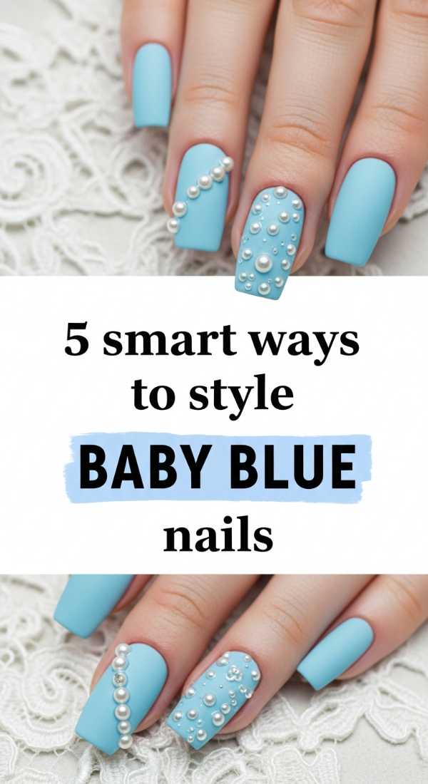 Ocean Breezes & Porcelain Patterns: Your Blue & White Nail Art Guide 5 Smart Ways To Style Baby Blue Nails With White Pearls 69fc7f5974609