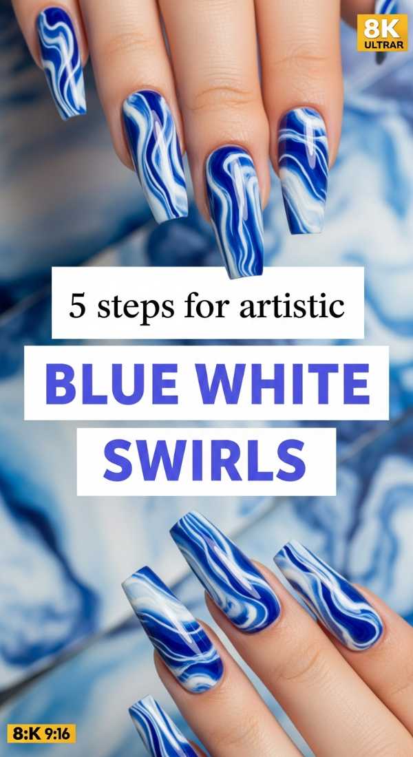 5 Steps For Artistic Blue White Swirls 69fc7f63c72bb