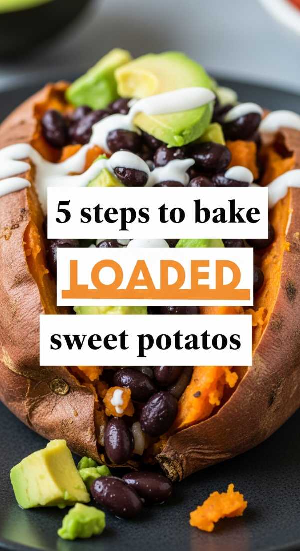 5 Steps To Bake Loaded Sweet Potatoes 6a017da543a29