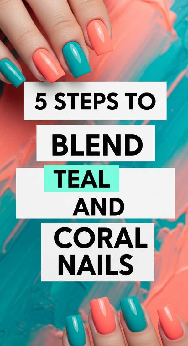 5 Steps To Blend Teal And Coral Nails 6a059f76922b2