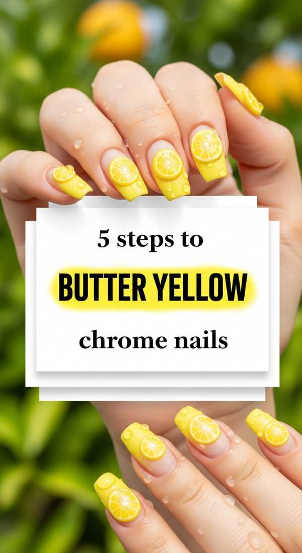 5 Steps To Butter Yellow Chrome Nails 69ff5ab331cef