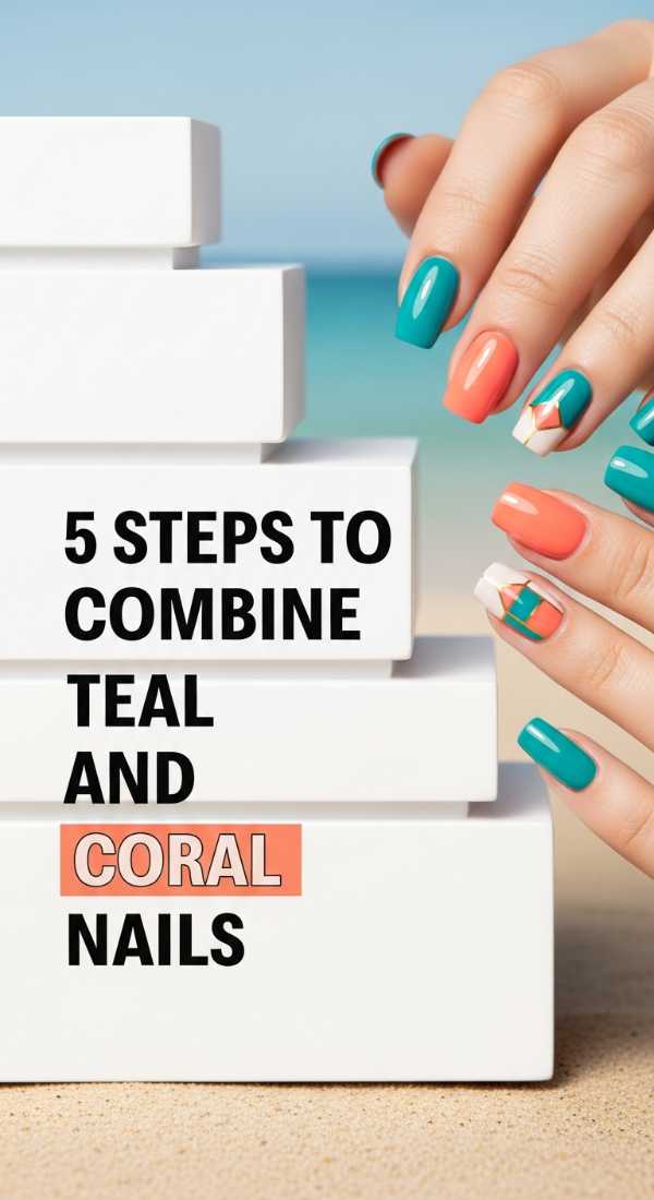 5 Steps To Combine Teal And Coral Nails 6a059cd120bd7