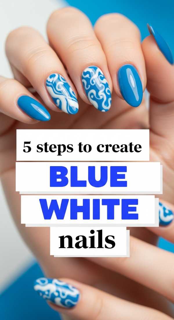 5 Steps To Create Blue White Nails 69f4c31d5c807