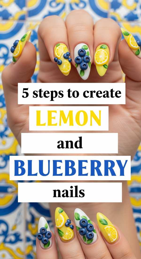 5 Steps To Create Lemon And Blueberry Nails 69ff59418c3b5