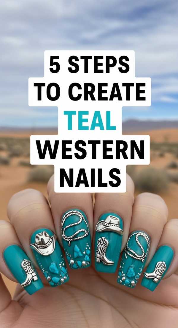 5 Steps To Create Teal Western Nails 6a05a4000f141