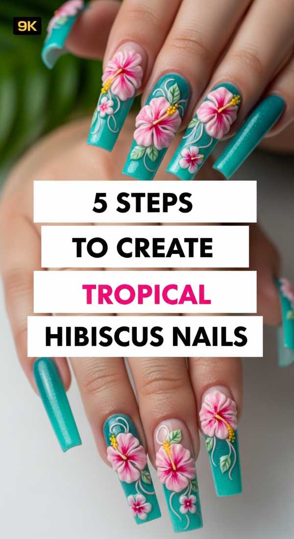 5 Steps To Create Tropical Hibiscus Nails 6a0f0d9e090d4