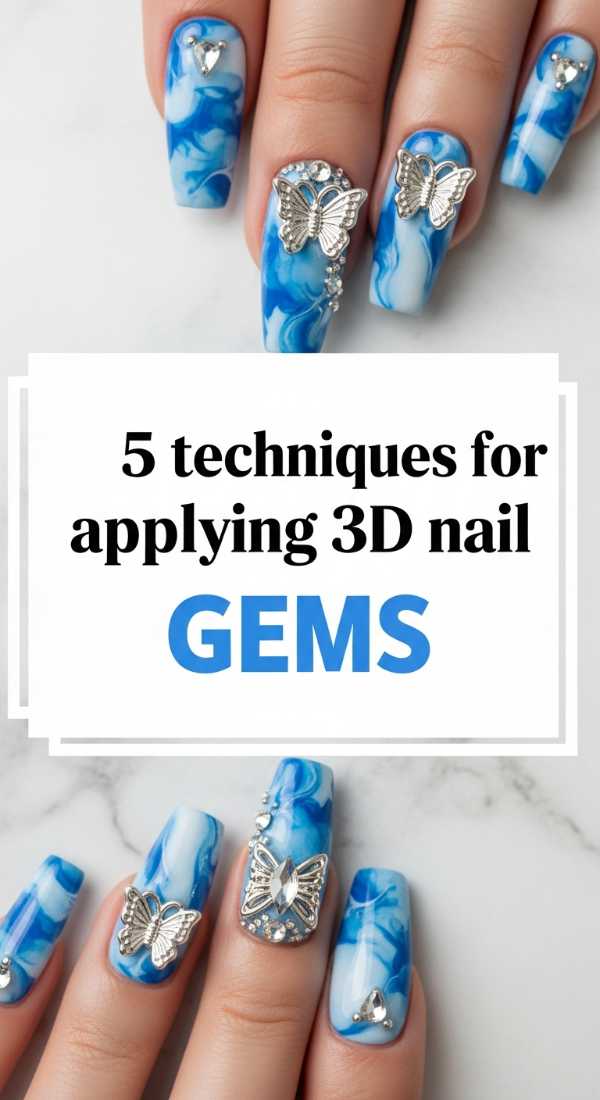 Master the Classic Duo: The Ultimate Blue and White Nail Art Tutorial 5 Techniques For Applying 3d Nail Gems 69fc7f6bdcdbb