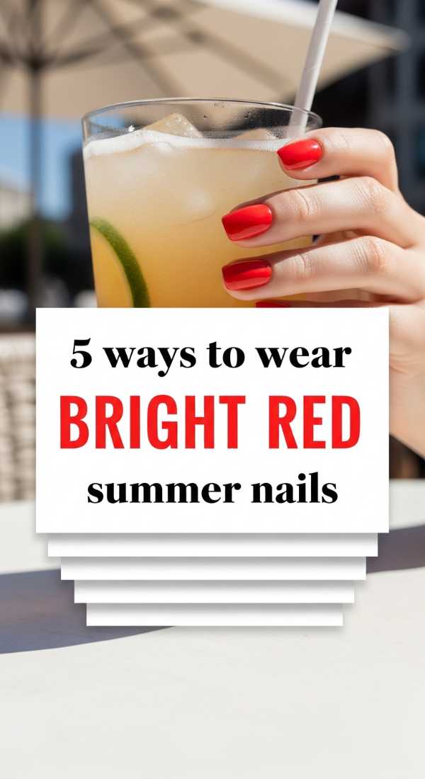 5 Ways To Wear Bright Red Summer Nails 6a0595bc674c7
