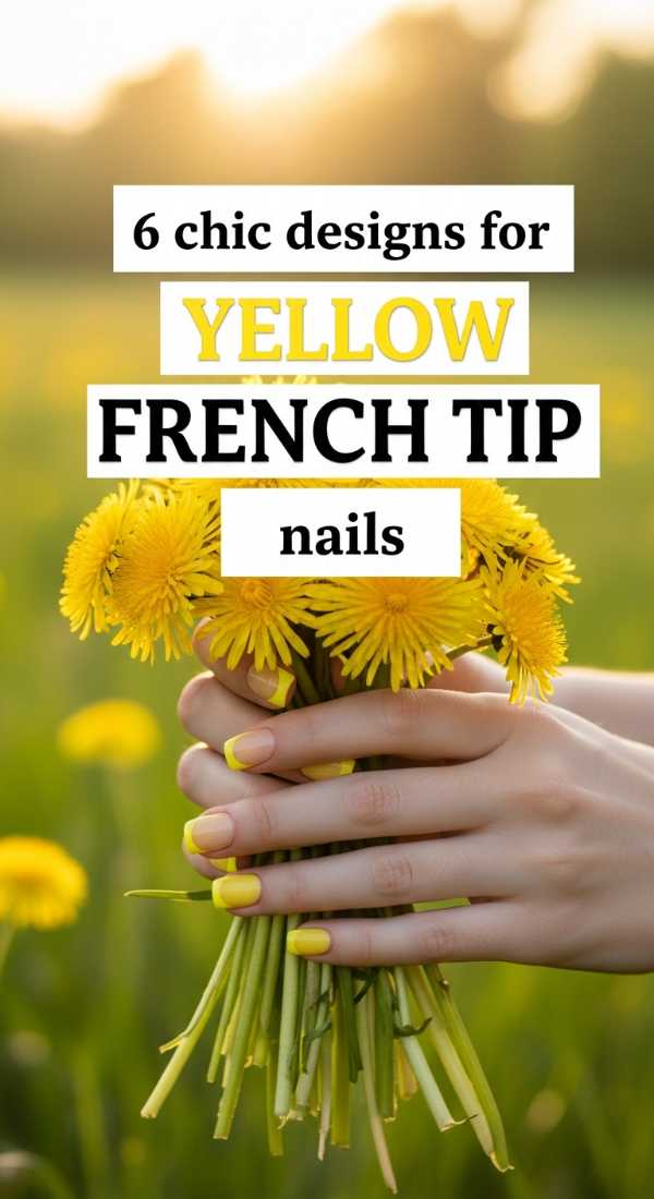 6 Chic Designs For Yellow French Tip Nails 6a059cc855478