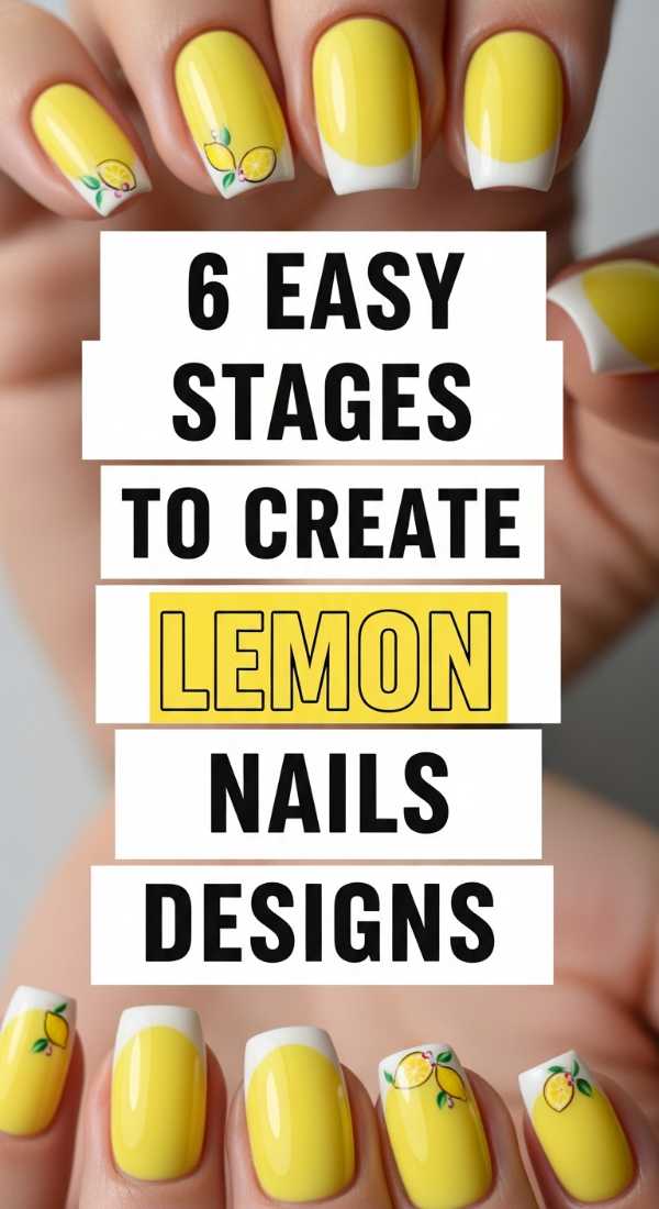 6 Easy Stages To Create Lemon Nails Designs 6a059b2950474