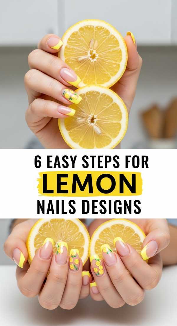 6 Easy Steps For Lemon Nails Designs 6a059cd449ea9