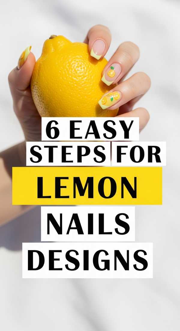 6 Easy Steps For Lemon Nails Designs 6a059fa5f3171