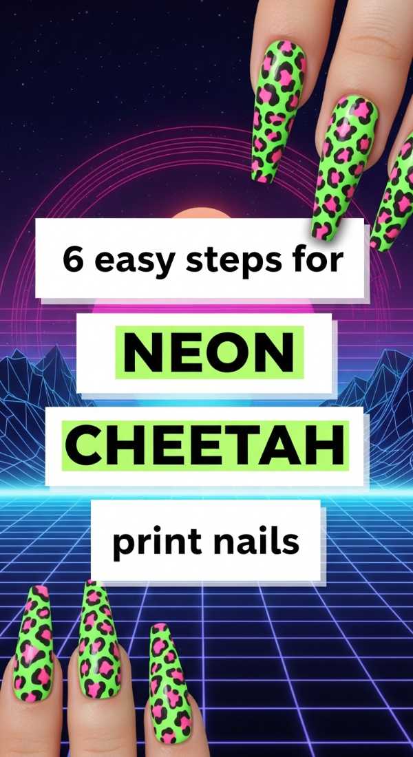 6 Easy Steps For Neon Cheetah Print Nails 6a05989cd157a