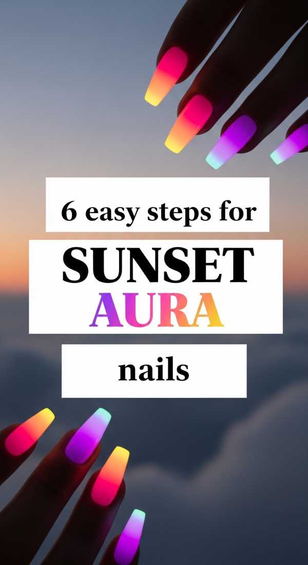 6 Easy Steps For Sunset Aura Nails 6a059b22ea5d8
