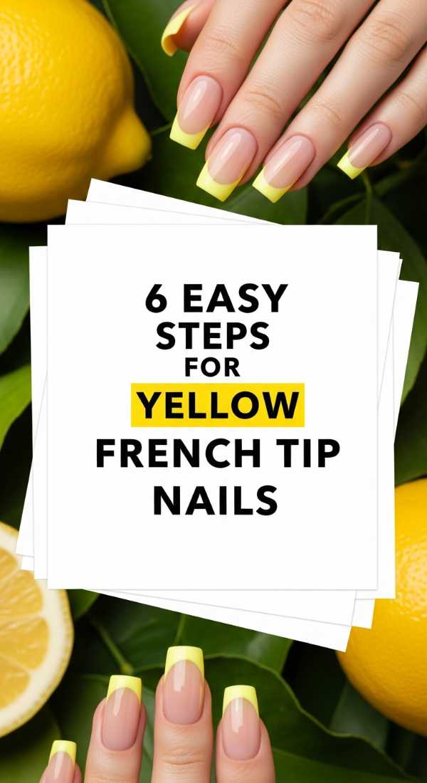 6 Easy Steps For Yellow French Tip Nails 6a059cc1a575d