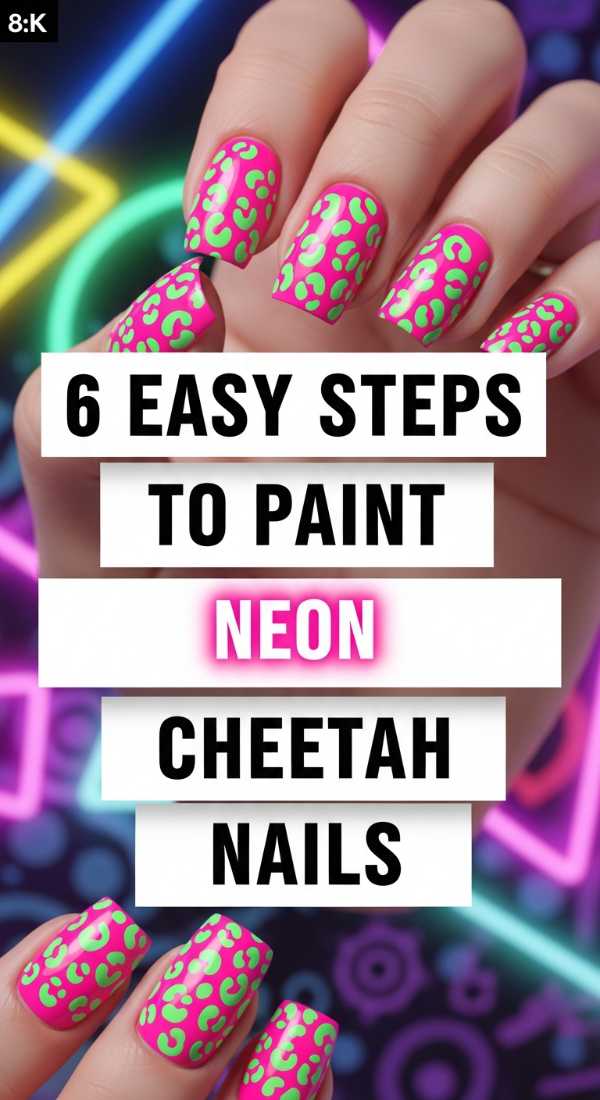 6 Easy Steps To Paint Neon Cheetah Nails 6a059f77685e7