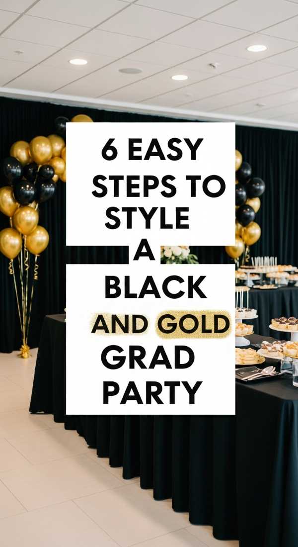 6 Easy Steps To Style A Black And Gold Grad Party 6a031c28dfa8c
