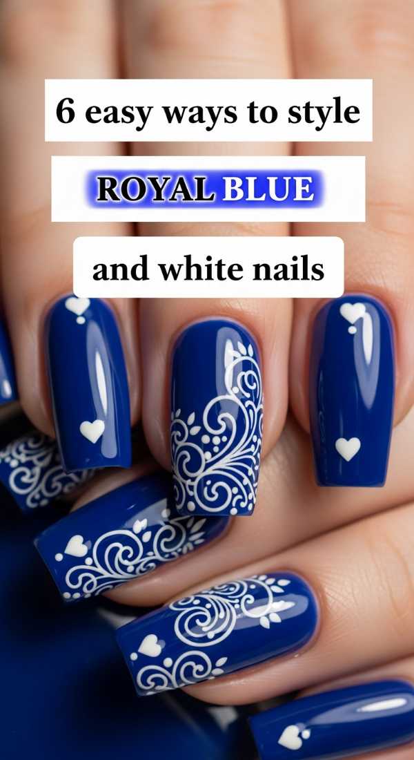 6 Easy Ways To Style Royal Blue And White Nails 69f4c11ab6146