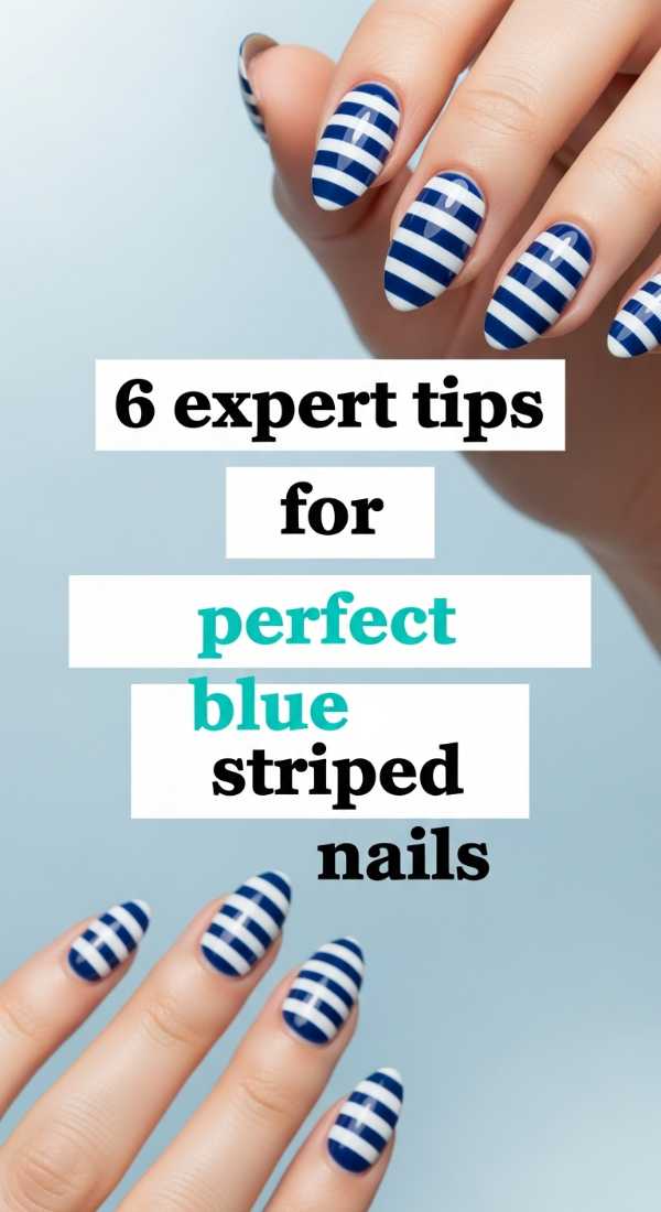 6 Expert Tips For Perfect Blue Striped Nails 69fc7e615a5f6