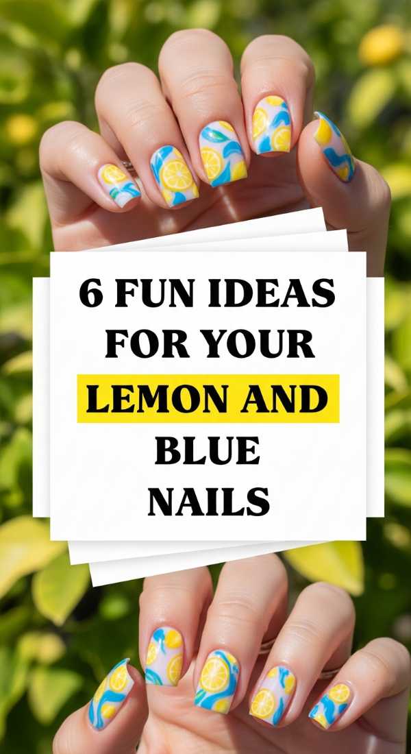6 Fun Ideas For Your Lemon And Blue Nails 6a05a525b2c7c