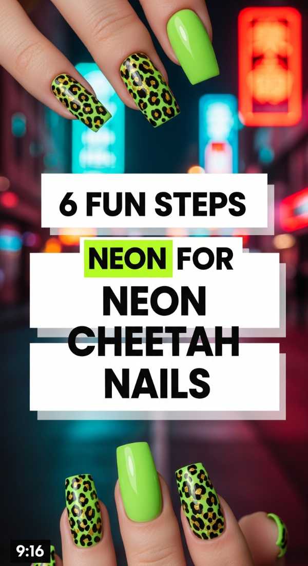 6 Fun Steps For Neon Cheetah Nails 6a059b5db22ee