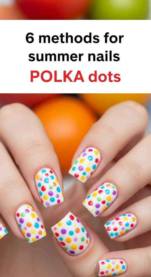 6 Methods For Summer Nails Polka Dots 69f876f9439cc