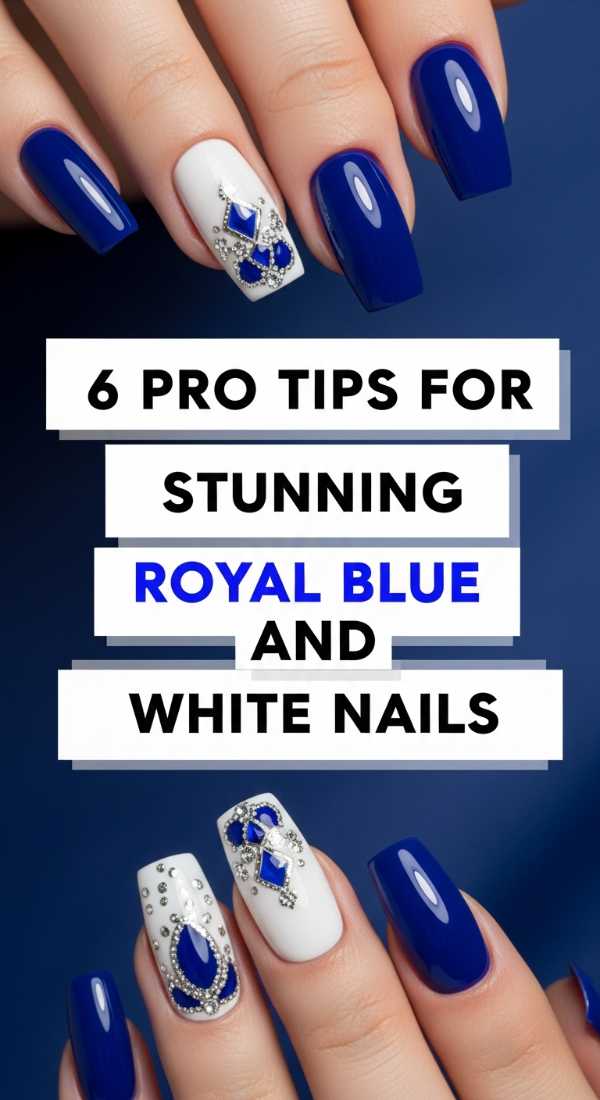 6 Pro Tips For Stunning Royal Blue And White Nails 69f4c322a4961