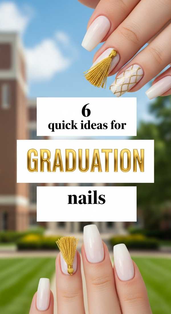 6 Quick Ideas For Graduation Nails 6a059b3dc13a8