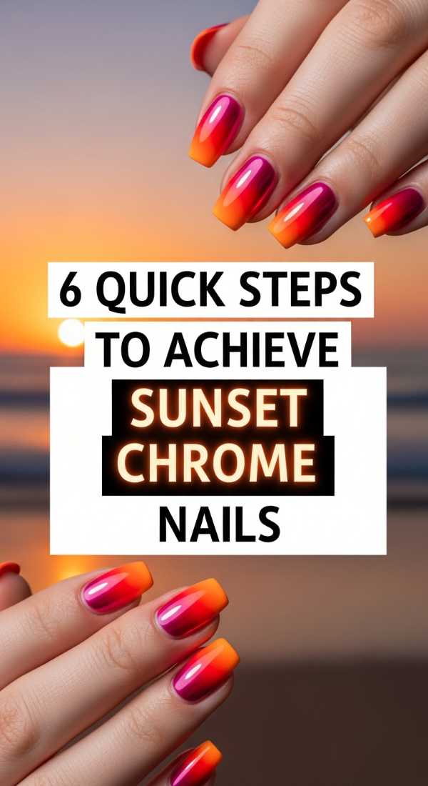 6 Quick Steps To Achieve Sunset Chrome Nails 6a05a15367b85