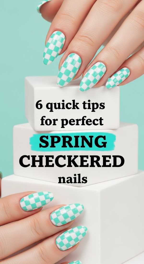 Bloom & Bright: Your 2026 Spring Nail Trend Forecast and Easy DIYs 6 Quick Tips For Perfect Spring Checkered Nails 69fb9754810b2