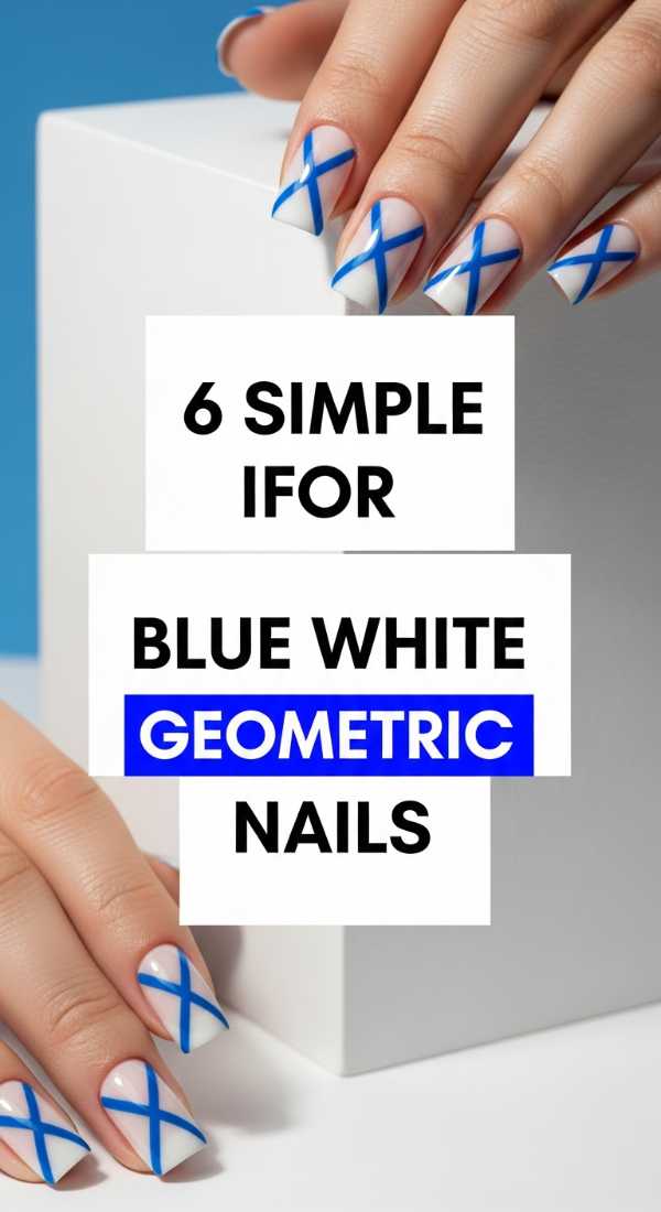 6 Simple Ideas For Blue White Geometric Nails 69fc7e65c8454