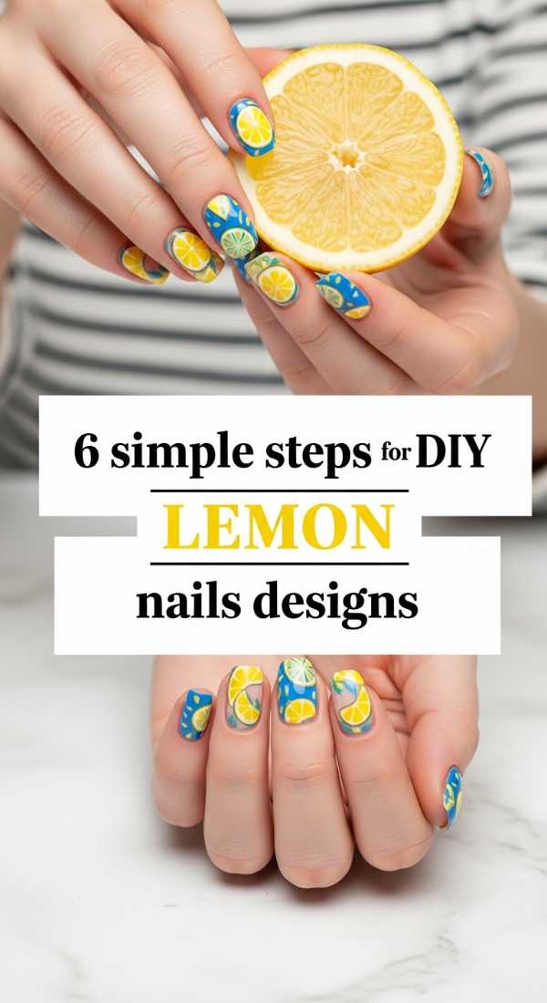 6 Simple Steps For Diy Lemon Nails Designs 6a05a1378065e