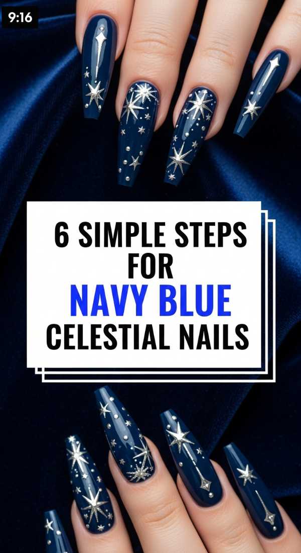 6 Simple Steps For Navy Blue Celestial Nails 69fc7f6d09844