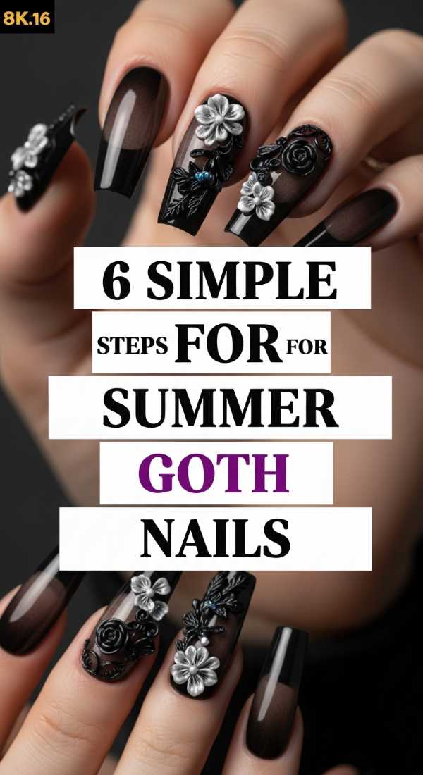 6 Simple Steps For Summer Goth Nails 6a05a6fc33c91