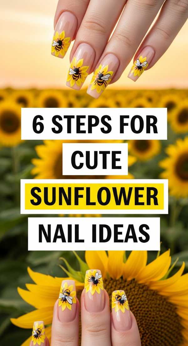 6 Steps For Cute Sunflower Nail Ideas 6a0059dcbd9ff