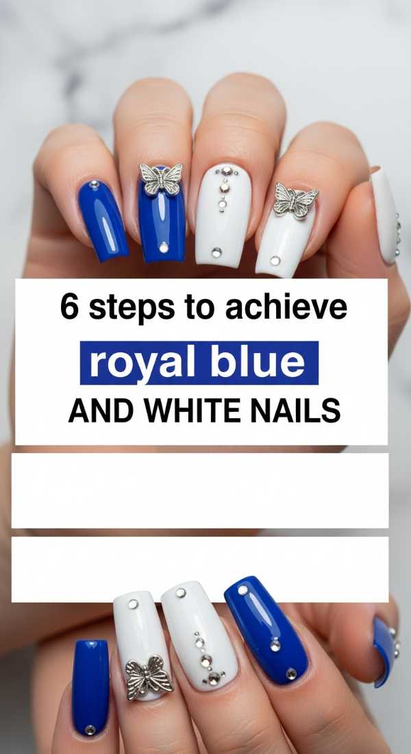 6 Steps To Achieve Royal Blue And White Nails 69fc7e604a4e7