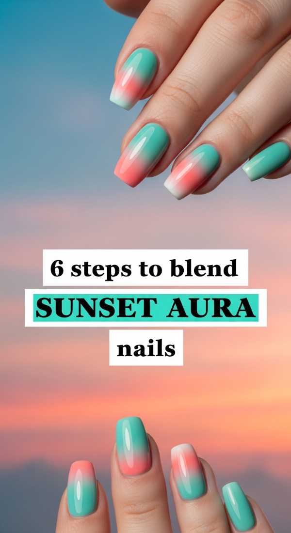 6 Steps To Blend Sunset Aura Nails 6a059b53a35a3