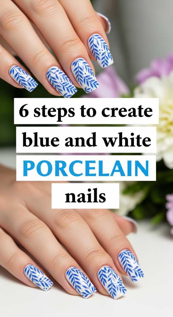 From Cobalt to Cream: The Ultimate Blue and White Nail Art Guide 6 Steps To Create Blue And White Porcelain Nails 69fc7e580ee2b