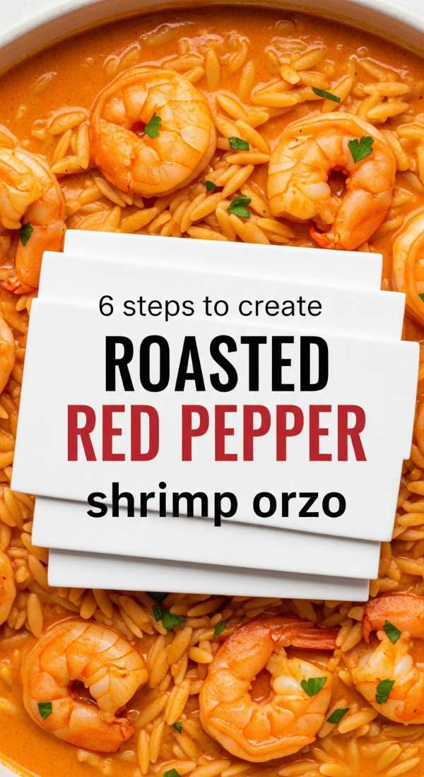 6 Steps To Create Roasted Red Pepper Shrimp Orzo 69f47b3e375eb