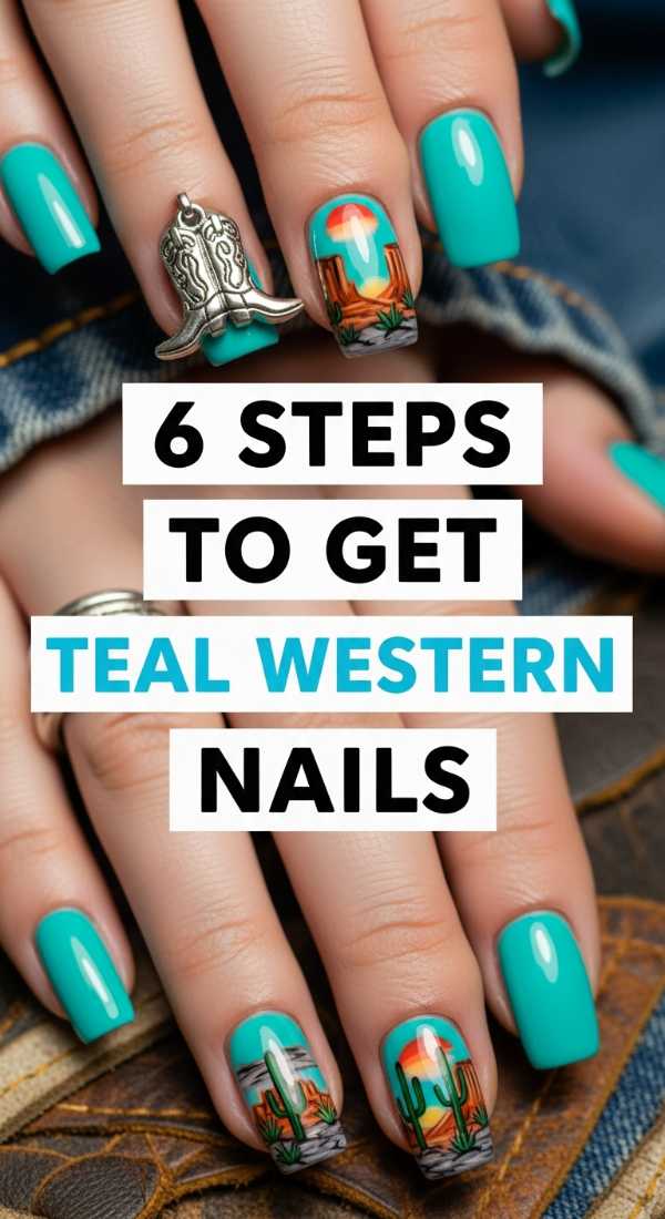 From the Stage to the Sand: Must-Have 2026 Summer & Grad Mani Ideas 6 Steps To Get Teal Western Nails 6a05a51a101b4