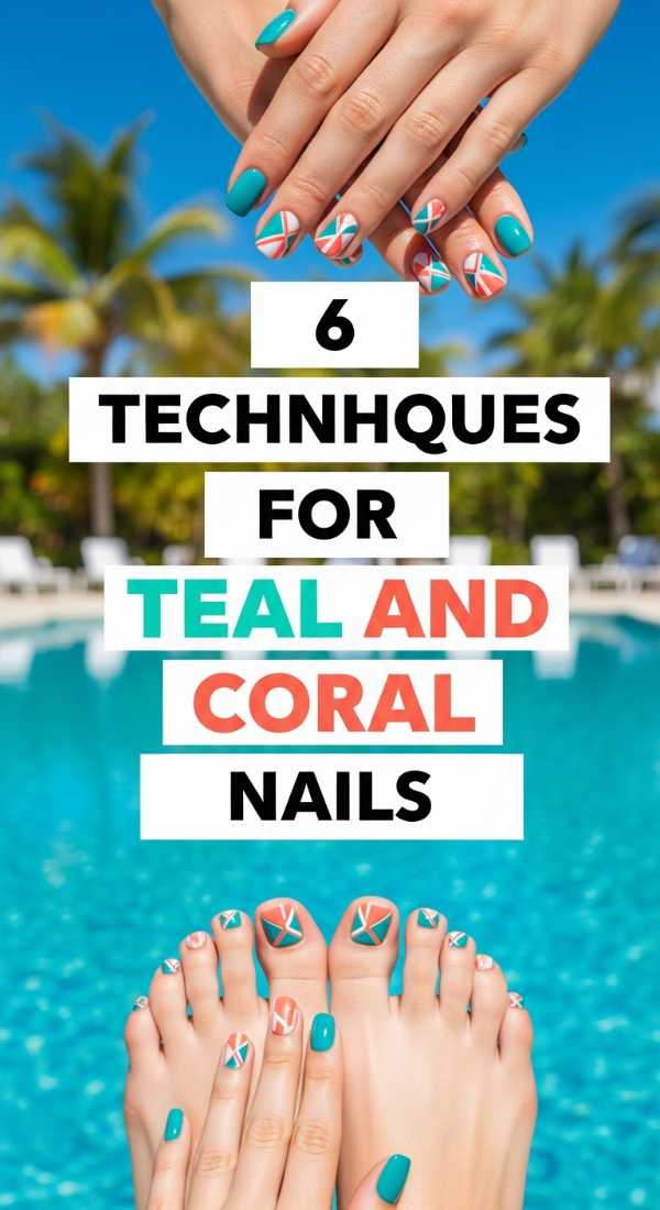 6 Techniques For Teal And Coral Nails 6a0599a1b86fe