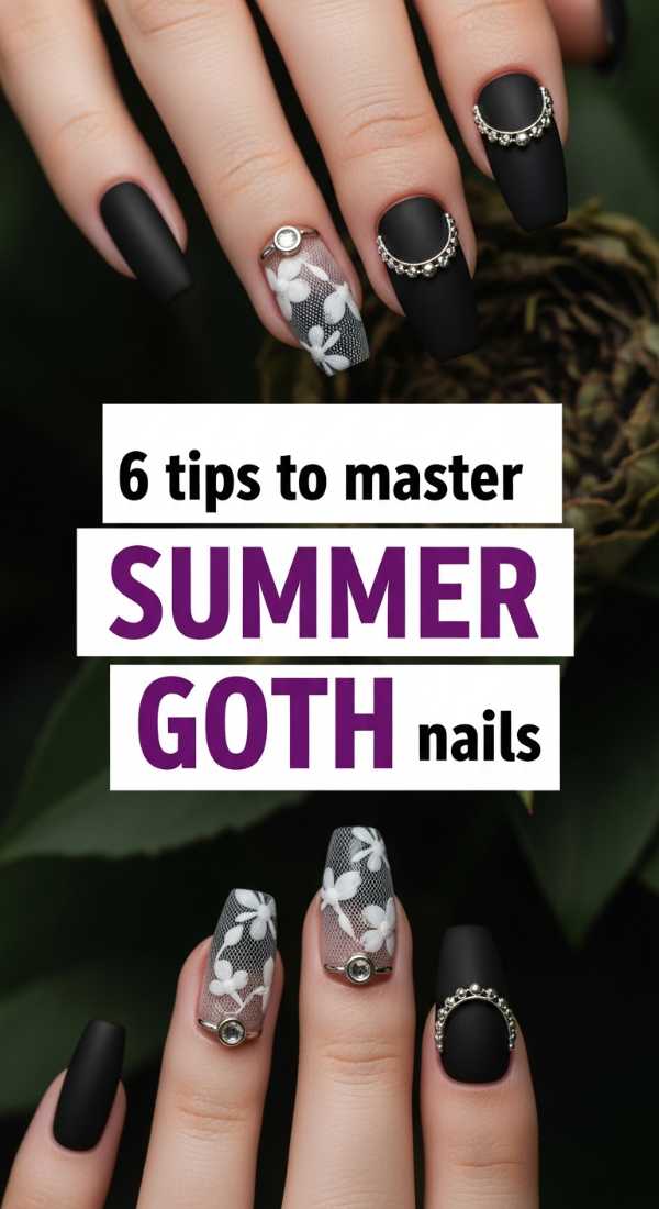 6 Tips To Master Summer Goth Nails 6a059b3192000