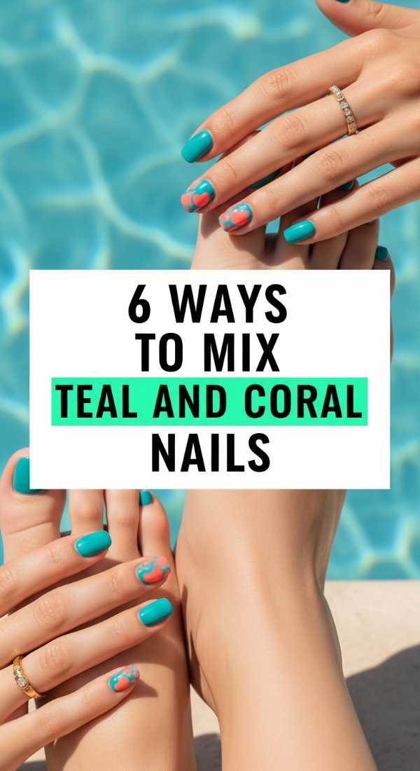 6 Ways To Mix Teal And Coral Nails 6a05a51138fc6