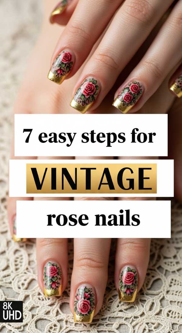 7 Easy Steps For Vintage Rose Nails 69f876ed096c4