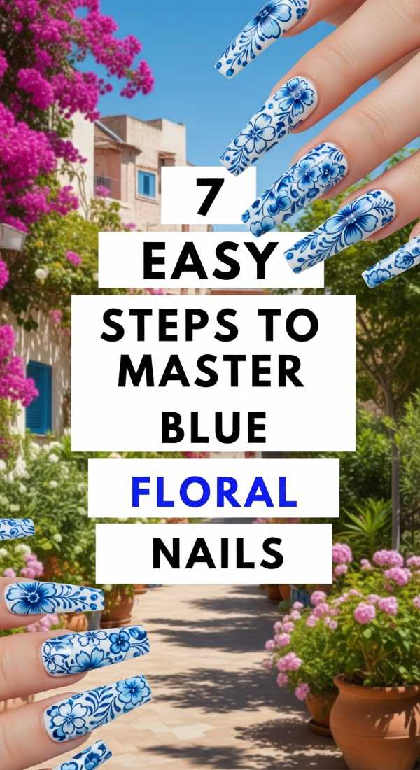 7 Easy Steps To Master Blue Floral Nails 69fc7e49d698f